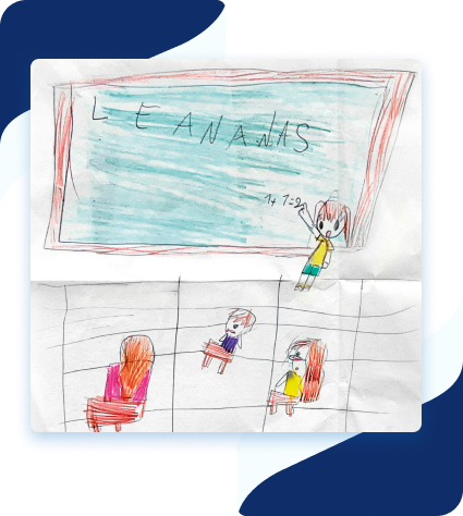 Dessin d'enfant représentant une classe